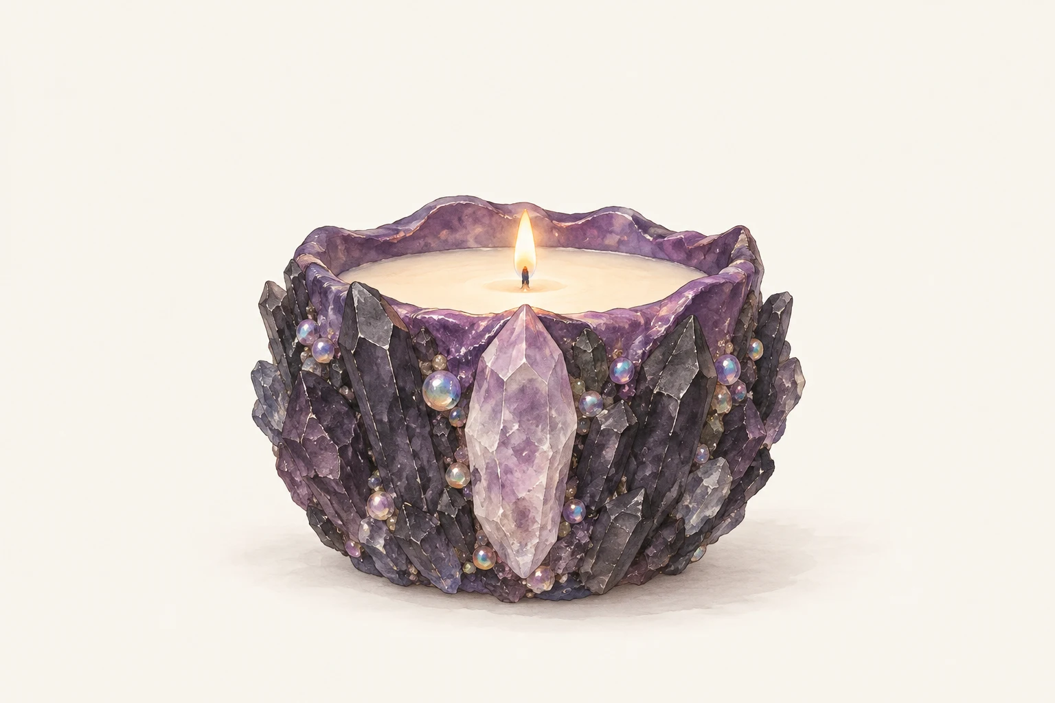 Anime illustration of the violet crystal candle